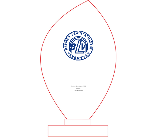 Glas Trophäe 166-5 - Klar / 23 cm / Laser-Gravur