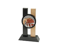 Holz Pokal Basketball - Schwarz Braun / 23 cm
