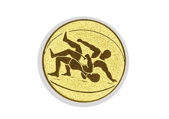 Glas Pokal 8805 blau Schild & Emblem - Silber Blau / 20 cm