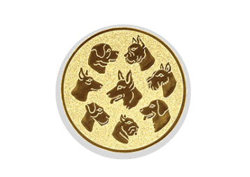 Glas Pokal 8805 blau Schild & Emblem - Silber Blau / 20 cm