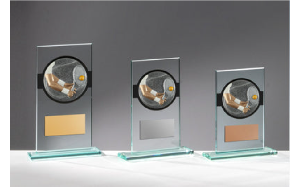 Glas Pokal Tennis FG012 - 15 cm / Transparent Schwarz