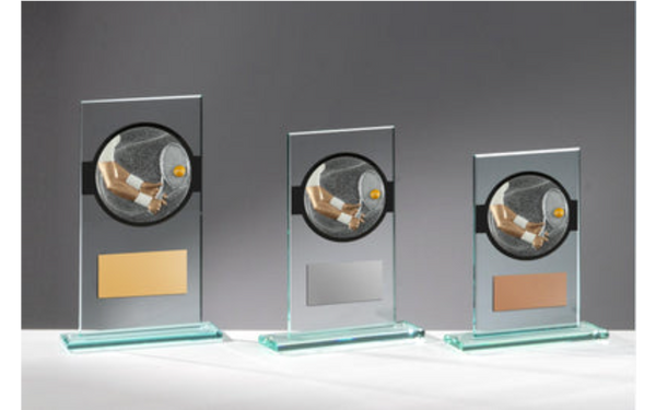 Glas Pokal Tennis FG012 - 15 cm / Transparent Schwarz