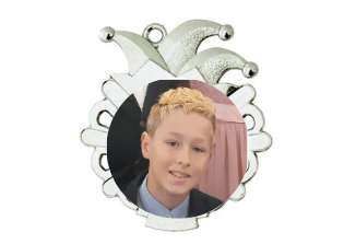 Karnevals Medaille D54-S - Silber / 50x56x2mm