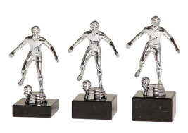 Fußballfigur A450 - Silber Schwarz / 10.5 cm