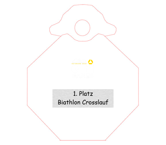 Glasmedaille 6736x Ø 85mm - Klar/Gold / Ø 85 mm