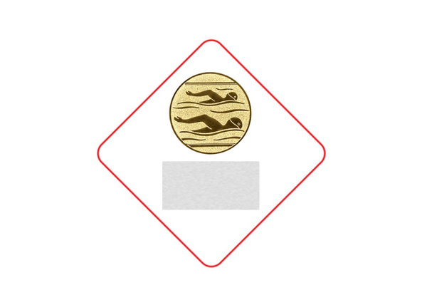 Holz Medaille "eckig hochkant" aus Eiche - Eiche-Furnierholz / 50 mm / Laser-Gravur