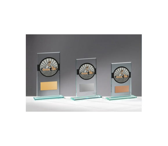 Glas Pokal Kart FG035 - Transparent Schwarz / 19 cm