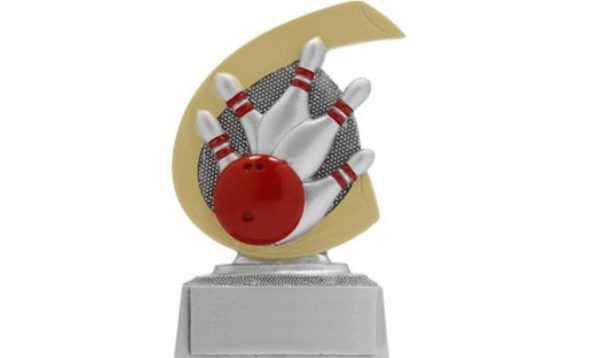 Bowling Pokal FG260 - Silber Bunt / 10 cm