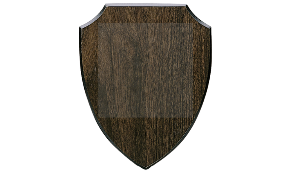 Holztafel Wappen H7 - Farbdruck - Braun / 180x225 mm