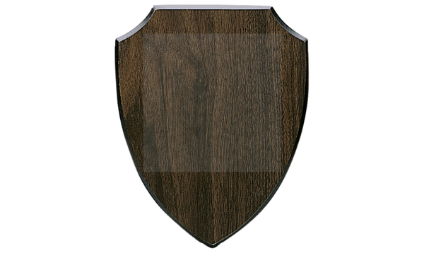 Holztafel Wappen H7 - Farbdruck - Braun / 180x225 mm