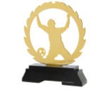 Fussball Pokal L235 - 18.5 cm / Gold Schwarz