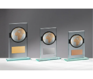 Glas Pokal Welt FG020 - Transparent Schwarz / 19 cm