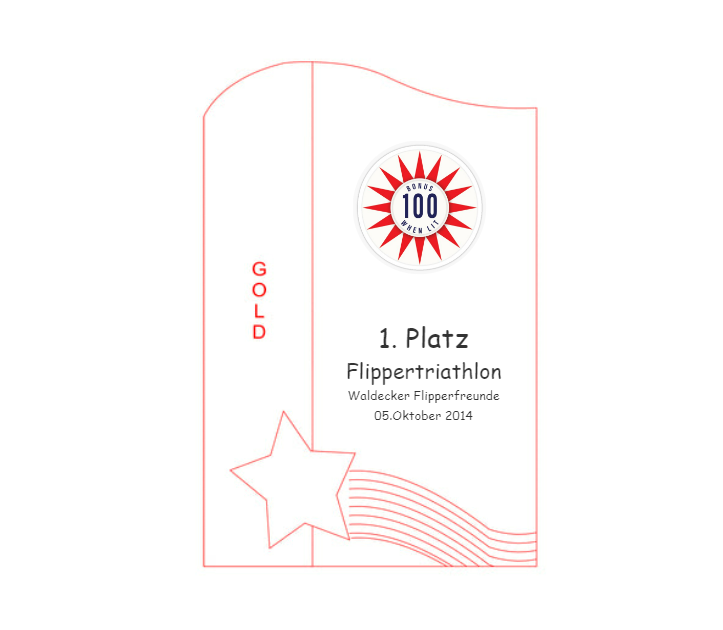 Glas Pokal 137-1 - Gold / 19 cm / Laser-Gravur