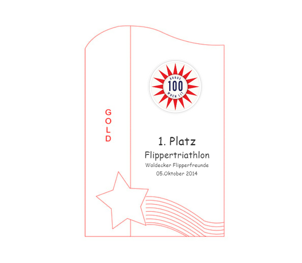 Glas Pokal 137-1 - Gold / 19 cm / Laser-Gravur