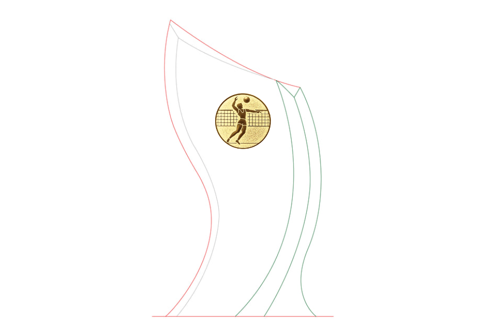 Emerald Potomac 79507 - Transparent / Grün / 23 cm / Laser-Gravur