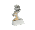 Fußballschuh mit Ball FG230 - Silber Gold / 9,2 cm