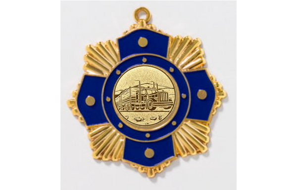 Medaille 9190 Ø 65mm - gold blau / 65 mm