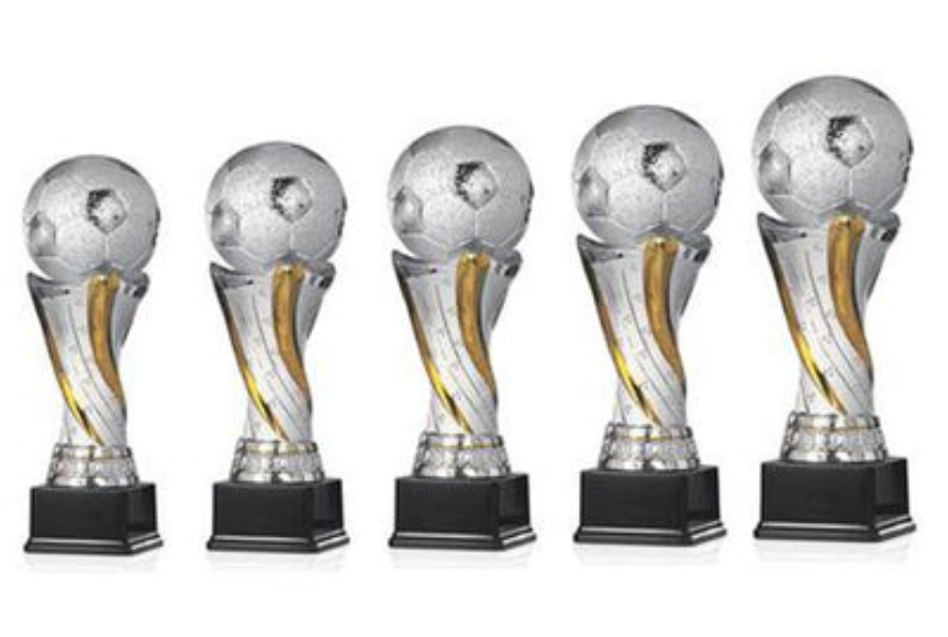 Fußball Pokal 85-3 - Silber Gold / 52 cm