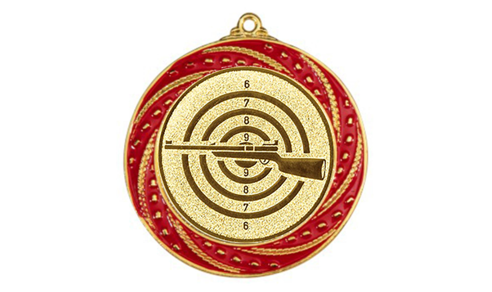 Medaille 9316 Ø 70 mm - 70 mm / Gold/Rot
