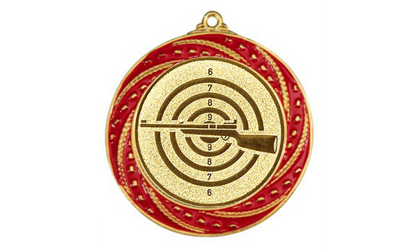 Medaille 9316 Ø 70 mm - 70 mm / Gold/Rot