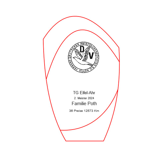 Glaspokal W55 rot - Rot/Transparent / 18.5 cm