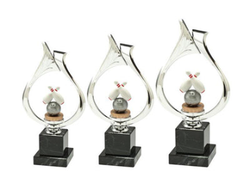 Pokalserie X161 Bowling - Silber Mehrfarbig / 25 cm