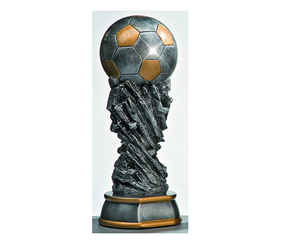 Fußball Pokal 3735x - Silber Gold / 30 cm