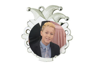 Karnevals Medaille D54-S - Silber / 50x56x2mm