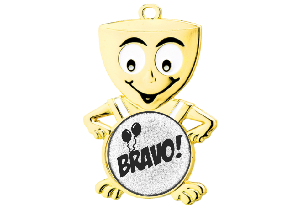 Kindermedaille Kid - Gold / 62x32x3 mm