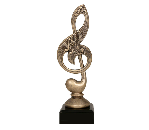 Pokal Figur Notenschlüssel RTY3859C - Gold / 17.5 cm