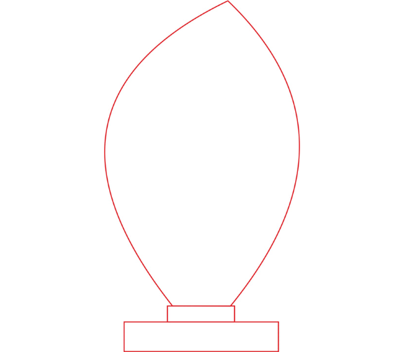 Glas Trophäe 166-5 - Klar / 20 cm / Laser-Gravur