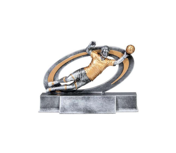 Fussball Torwart Pokal 39739 - 13 x 17.5 cm / Silber Gold