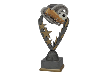 Fussball Pokal PFS_004 - 19.5 cm / Silber Mehrfarbig