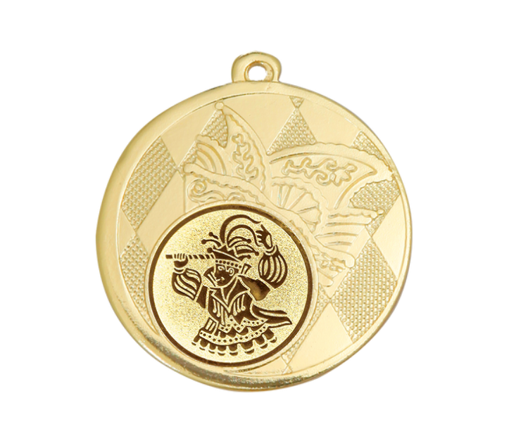Karnevals Medaille D121 - 50 mm / Gold