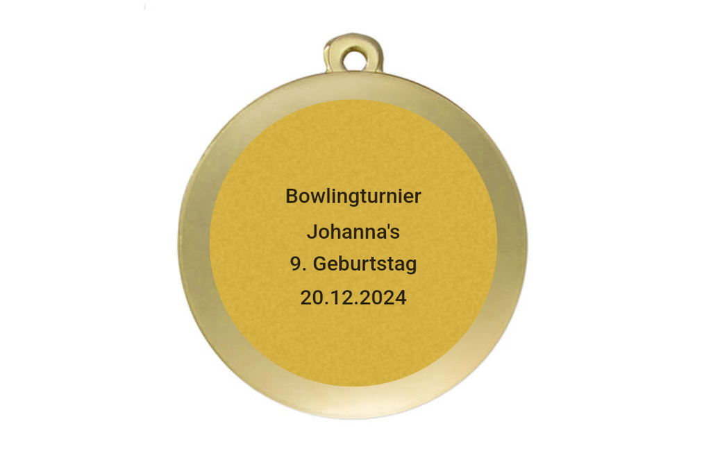 Medaille Bowling MC61G Ø 50mm - Gold/Bunt / 50 mm