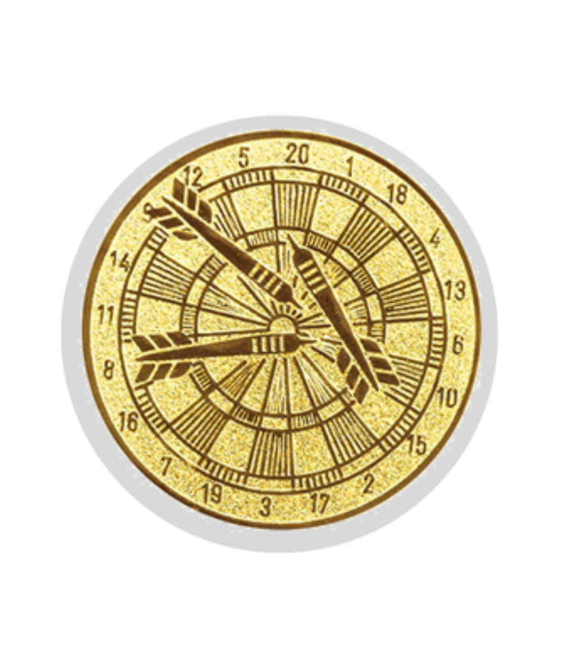 Glastrophäe 136-1 Schild & Emblem - Blau Spiegelglas / 13 cm