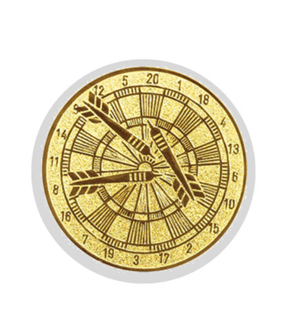 Glastrophäe 136-1 Schild & Emblem - Blau Spiegelglas / 13 cm