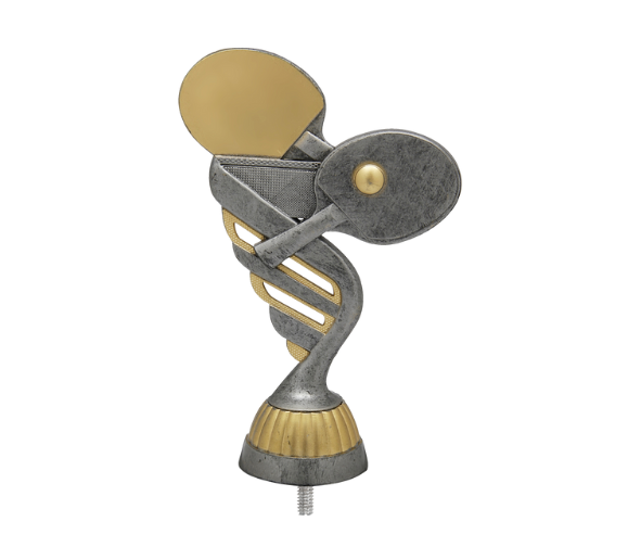 Pokalfigur Tischtennis P416 - Grau Gold / 17 cm