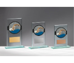 Glas Pokal Schwimmen FG008 - 17 cm / Transparent Schwarz