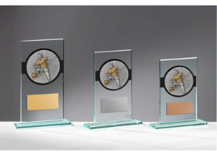 Glas Pokal Fußballspielerin - 15 cm / Transparent Schwarz