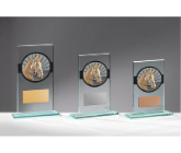 Glas Pokal Pferdekopf FG009 - Transparent Schwarz / 19 cm