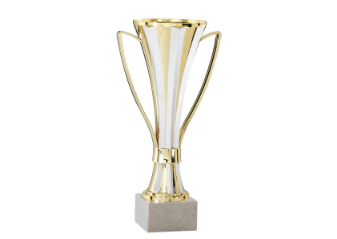 Pokal Serie 1331 - 22 cm / Gold Weiß