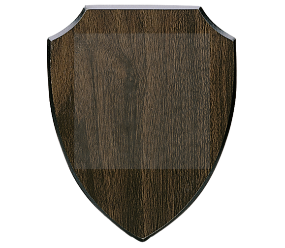 Holztafel Wappen H7 - Farbdruck - Braun / 180x225 mm