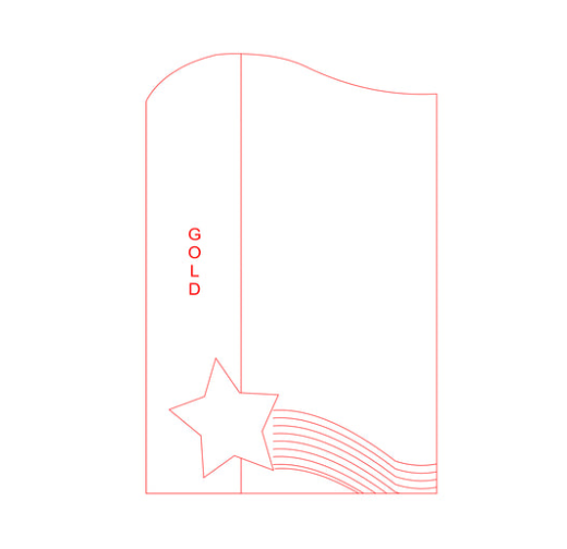 Glas Pokal 137-1 - Gold / 19 cm / Laser-Gravur