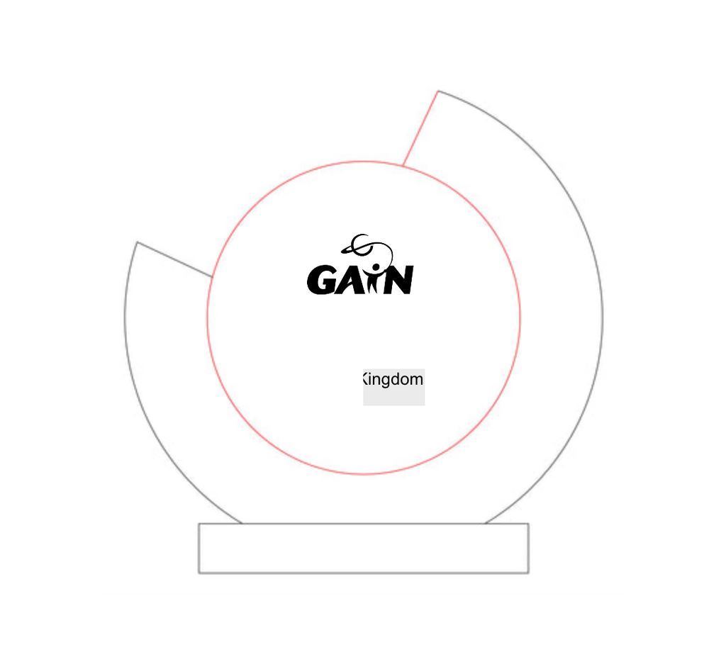 Glas-Holztrophäe 164-51 - 28 cm / Tranparent/Braun
