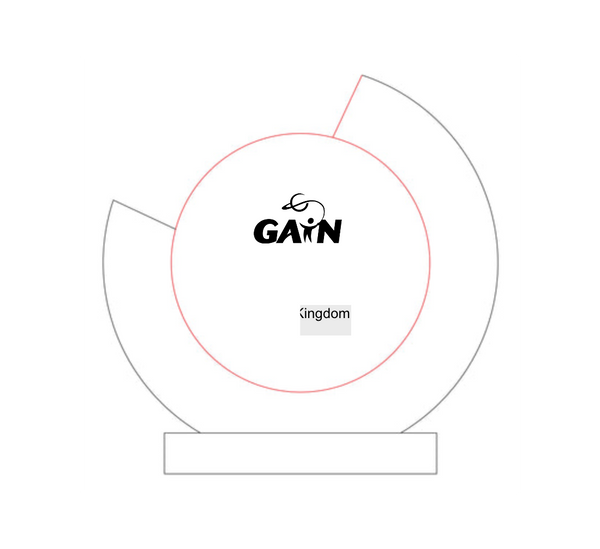 Glas-Holztrophäe 164-51 - 28 cm / Tranparent/Braun