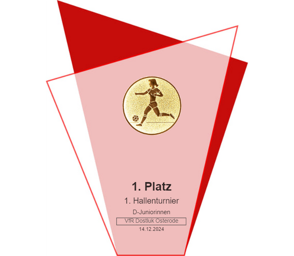 Glas Pokal Blau GL.051-L oder Rot GL.052-L - Rot / 21.5 cm / Laser-Gravur