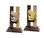 Holz Trophäe Torwart FX013/P013 - Gold 19 cm / Braun