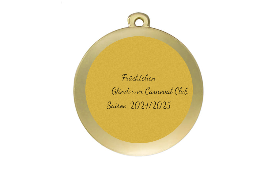 Karnevals Medaille D112K  Ø 50mm - Gold / 50 mm