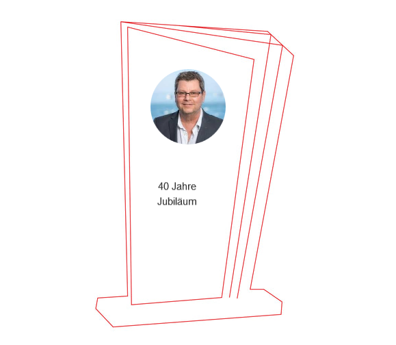 Glas Pokal 172-4 Lasergravur - 23 cm Gold / Laser-Gravur